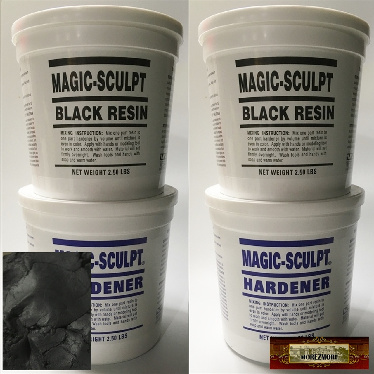 M02050x2 MOREZMORE 10 lb BLACK Magic Sculpt Sculp Epoxy Clay Model